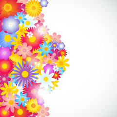 Flower vector background brochure template.