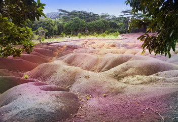 Main sight of Mauritius- Chamarel- seven color lands