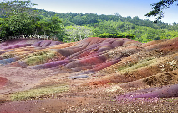 Main sight of Mauritius- Chamarel- seven color lands