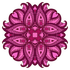 Vector color mandala. Mehndi style.
