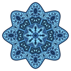 Vector color mandala. Mehndi style.
