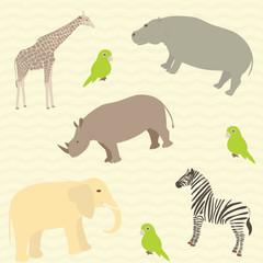 Seamless african animals pattern