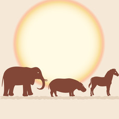 Vector card with african animals