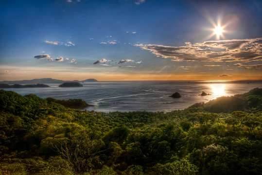 Sunset over the Potrero bay and Playa Azucar