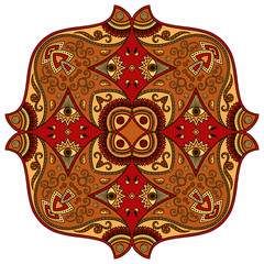 Vector color mandala. Mehndi style.
