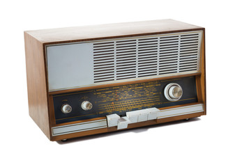 Retro Style Radio Player isolated with a clipping path.
