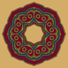 Vector color mandala. Mehndi style.
