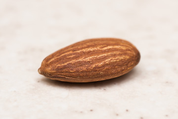 Dried almond on the kitchen table