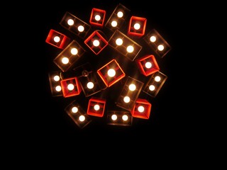 Bunte Lampe von unten