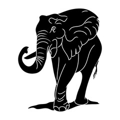 Obraz premium Big elephant (black silhouette)