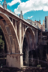 San Jordi Bridge in Alcoy city. Spain