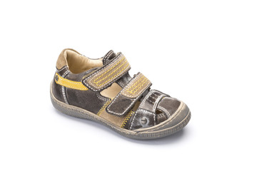 brown boys childrens shoe on a white background