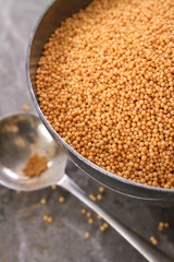 fresh dry yellow mustard seeds