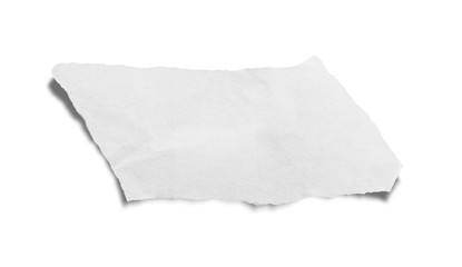 white torn paper on white background space for text with clipping path