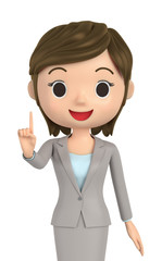 Portrait of small and pretty saleswoman