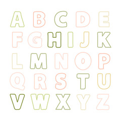 Alphabet color line .Alphabet vector .Vector alphabet.Vector Alphabet isolated.Vector Alphabet flat style.Vector purple Color Alphabet.Vector font isolated on white background .Vector Type.Hand drawn 