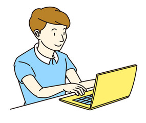 パソコンを操作する男性