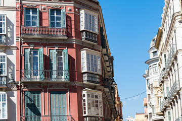 Fototapeta premium Apartments with small balconies typical old town architecture