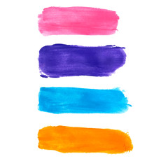  Colored watercolor brush strokes. 