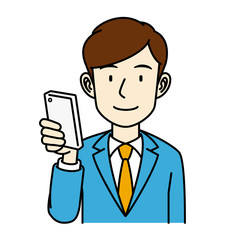 スーツの男性_スマホ