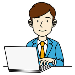 スーツの男性_PC