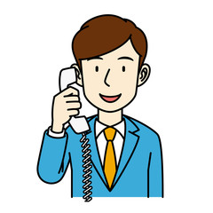 スーツの男性_通話