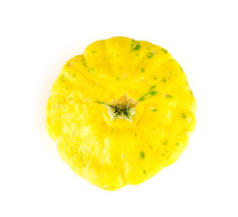 Yellow patty pan squash with scallop shaped edge