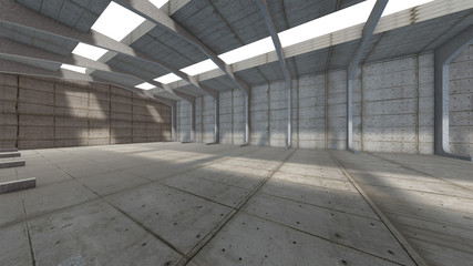 Empty Concrete Hall space abstract back ground
