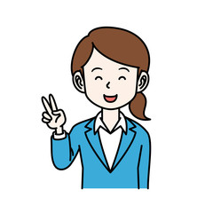 スーツの女性_ピース