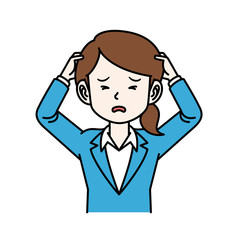 スーツの女性_頭を抱える