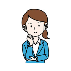 スーツの女性_考える