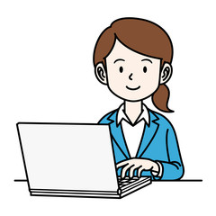 スーツの女性_PC