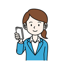 スーツの女性_スマホ