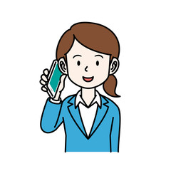 スーツの女性_通話
