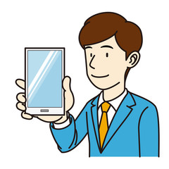 スーツの男性_スマホ