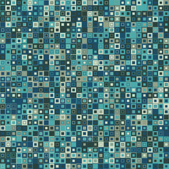 Vector abstract background. Consists of geometric elements. The elements have square shape and different color. Mosaic background in aquamarine.