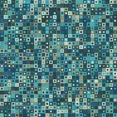 Vector abstract background. Consists of geometric elements. The elements have square shape and different color. Mosaic background in aquamarine.