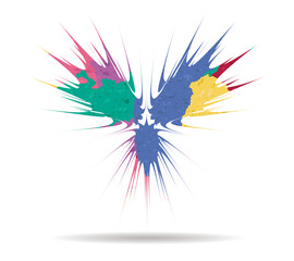 abstract wings drawn painted icon vector