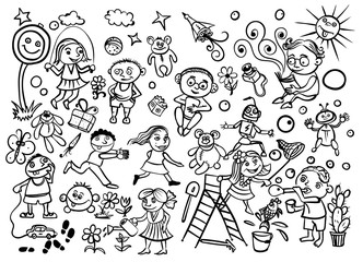 children's entertainment/vector image of children playing