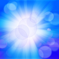 Blue bokeh abstract light background