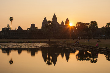 Fototapeta na wymiar Sunrise in Angkor Wat, Siem Reap Cambodia