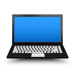 black computer notebook. isolated on white background. vector illustration.