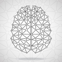Abstract geometric brain, network connections