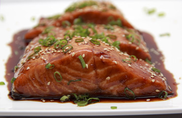 Teriyaki glazed salmon