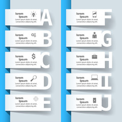 Business Infographics origami style Vector illustration. List of 10 items. Handlist.