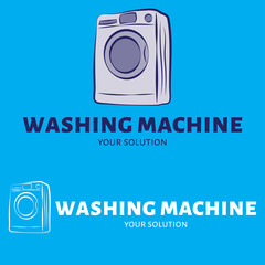 Vector logo washing machine. Brand logo in the form of a washing machine.