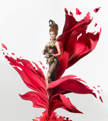 Sensual woman in a lacerated flower