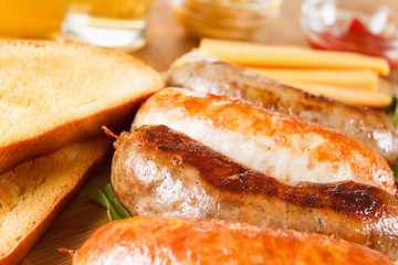 Beer and roast beef or chicken sausage