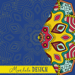Vector card with mandala. Vector background. Ethnic decorative e