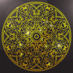 Vector Beautiful Mandala. Ethnic Design Element. Vintage round o